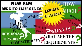 NEW 4 MONTHS  REM reddito di emergenza:  JULY 2021