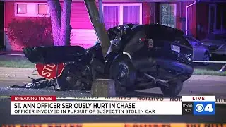 St. Ann officer crashes head-on into telephone pole during chase, police say