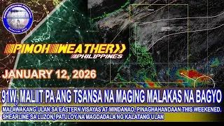 91W, MALIIT PA ANG TSANSA NA MAGING MALAKAS NA BAGYO. MALAWAKANG ULAN SA EASTERN VISAYAS AT MINDANAO