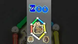 Zoo 💤💫💫🙈🐵🐯🐻🐼🦊 #zoo #alphabetlore #magneticsticks #magneticblocks #magnetic #alphabet #shorts #usa