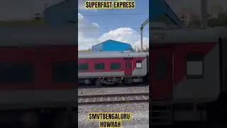 Superfastexpress from Bengaluru-Howrahexpress crossing onboard Memutrain from Marikuppam-Bengaluru
