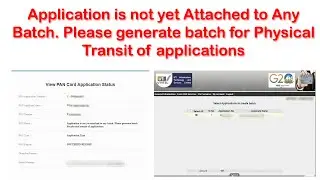 Application is not yet attached to any batch. Generate batch for physical transit of applications