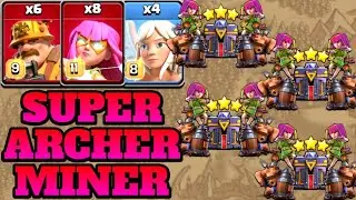 TH15 Super Miner Super Archer Attack Strategy With Healer! NEW Th15 Attack Strategy (Clash of Clans)