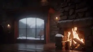 No Ads Fireplace Blizzard ASMR - Звук снежной бури с горением камина для глубокого сна и релаксации