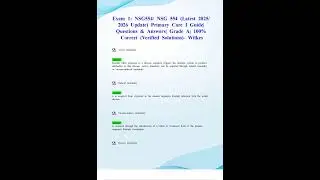 EXAM 1 NSG554 NSG 554 LATEST 2025 2026 UPDATE PRIMARY CARE I GUIDE QUESTIONS EN ANSWERS GRADE A 100