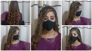 Easy bridesmaid hairstyle for long hair | Simple hairstyle for engagement at home | saree hairstyle