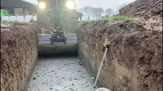 Een nieuw mestbassin op de Kaaskoe boerderij