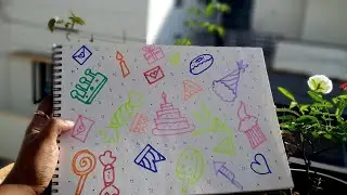 Birthday 🎂 Theme Doodle Drawing | Simple Sketching | Hannah Joshua, a Hungry Artist.