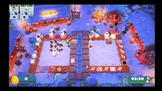 Overcooked 2: Kevin's Christmas Cracker - Level 1-1, 4 Players, 4 Stars