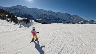 [Skiing] Brunni-Engelberg: Button-lift Schonegg (Steepest T-bar lift in Switzerland)