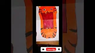 cute tiger 🐯 how to draw easy please 🙏🌈 subscribe #shorts  #viralshort #trending #art #papercard