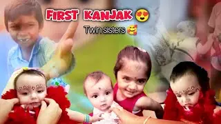 Chhoti si twin sisters Kanjak , Baby gifts , Sunday fun day #familyvlog #cutebaby #newvlog #fun