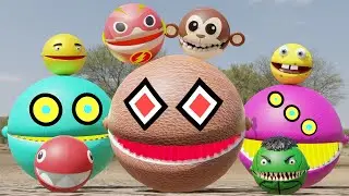 Flash Pac vs Pac-Monkey & Robot Pacman - Dry Cracked Lake
