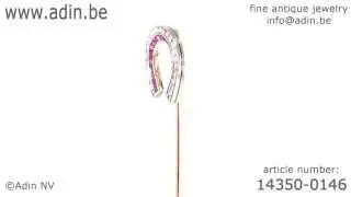 Antique tie pin lucky horse shoe with rose cut diamonds and rubies. (Adin reference: 14350-0146)