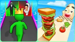 Sandwich Runner 3D Vs Giant Rush 3D🟣🍒🟣Max Levels New Update Gameplay DR12R