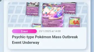 Psychic-type Mass Outbreak Event in Pok&eacute;mon TCG Pocket 143 🃏🔮🧬✨🔥