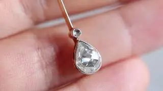 Edwardian Drop Diamond Lavalier Necklace