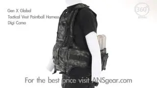 Gen X Global Tactical Vest Paintball Harness - Digi Camo - Visual 360