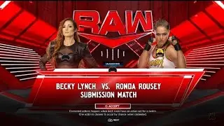 Pick your poison match. Ronda Rousey vs Becky Lynch Raw Episode 5 part 3