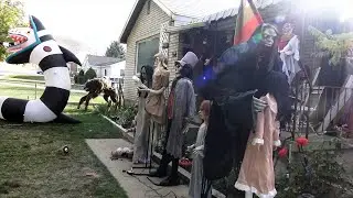 We Found a Yard Full of Spirit Halloween & Home Depot Animatronics!