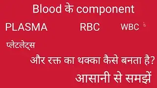 Blood के component RBC WBC PLATELETS और plasma