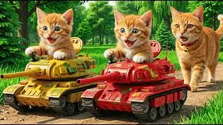 Mama Cat Says &ldquo;No Naps&rdquo; as Kittens Learn to Drive a Tank 😂🐾