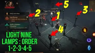 DIABLO IMMORTAL !!! HOW TO LIGHT ALL NINE LAMPS AT ONCE !! + REPOSITION MIRRORS TO ILLUMINATE RUNE !