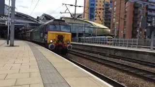 DRS 57307 leads 57309 departs Leeds on a York to Leeds via Blea Moor and York Northern Belle