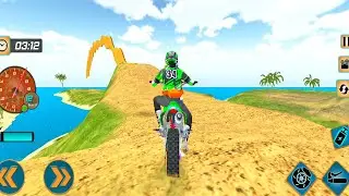 Fearless Beach Bike Stunts Rider - Stunt Mode - Level 5 to 7 | Motocross Bike Racing | #Bikegames