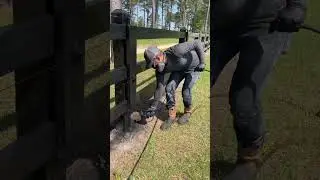 Spraying 26,000 linear feet of horse fence with livestock friendly paint. #asmr #asmrsounds #shorts
