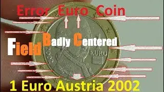 Error euro coin 1 euro coin Austria 2002 Field badly centered
