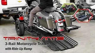 Trinity MT3 Folding 3 Rail Ride Up Motorcycle Trailer – Cruisers Sportbikes Dirtbikes