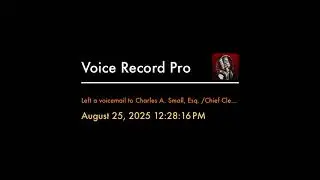 Left a voicemail to Charles A. Small, Esq. /Chief Clerk, Civil Term on August 25, 2025 12:28:16 PM