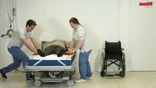 How to lift from bed to a wheelchair with a Molift Air ceiling hoist