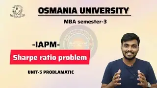 Investment analysis & portfolio management | sharpe ratio | OU MBA semester-3 |@santhoshbachuwar2987