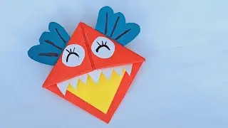 Origami Monster Bookmark corner/DIY Paper Monster Bookmark/Paper Craft #origamicraft #bookmark