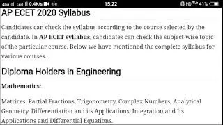 AP ECET 2020 SYLLABUS || BSD || TELUGU TECH || COMPLETE SYLLABUS