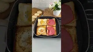 Cheesy Egg in a Hole Toast 🥪 #cheesy #egg #toast