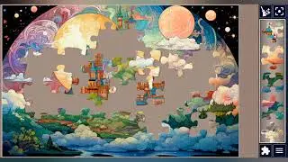 Whimsical Cloud castles💒☁️, Floating High above the World🎉🧩 Dreamy puzzle//@jigsawpuzzle45