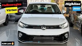 2025 Volkswagen Virtus Highline AT🔥| Second Base Model | Feature Loaded Variant😍| Full Walkaround