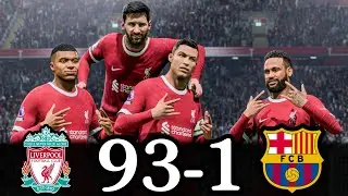 FC 24 - RONALDO MESSI NEYMAR & MBAPPE | ALL STARS | LIVERPOOL 93-1 BARCELONA