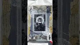 ASMR | 1 Min Gothic Journal With Me 👻 #asmr #scrapbooking #journal #journalwithme #gothic #fyp