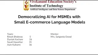 Group 3 (2024-25) Democratizing AI for MSMEs with Small E-commerce Language Models