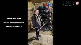 Personal Training: Back Squat (Pause/Brace-Vacuum) 5x5 & RDX Bicep Brace Ez Bar 21's x3