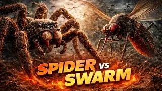 Giant Spider vs Giant Mosquito Swarm | Ancient Insect Battle