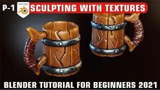 Blender tutorial for beginners 2021 | Old Beer Mug - Beginner's guide to stylized texturing part-01