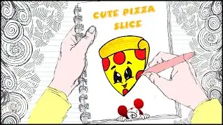 Learn How to Draw a Cute Pizza Slice - Italian Food Drawing | Pizza Drawing | Pizza as fun