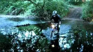 Devon Green Lanes, river crossing...Shineray 125 trail bike