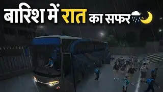 Night Bus Drive on Dangerous Road 🚍 | Bus Game Simulator