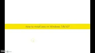 How to install Java in windows 7/8/10